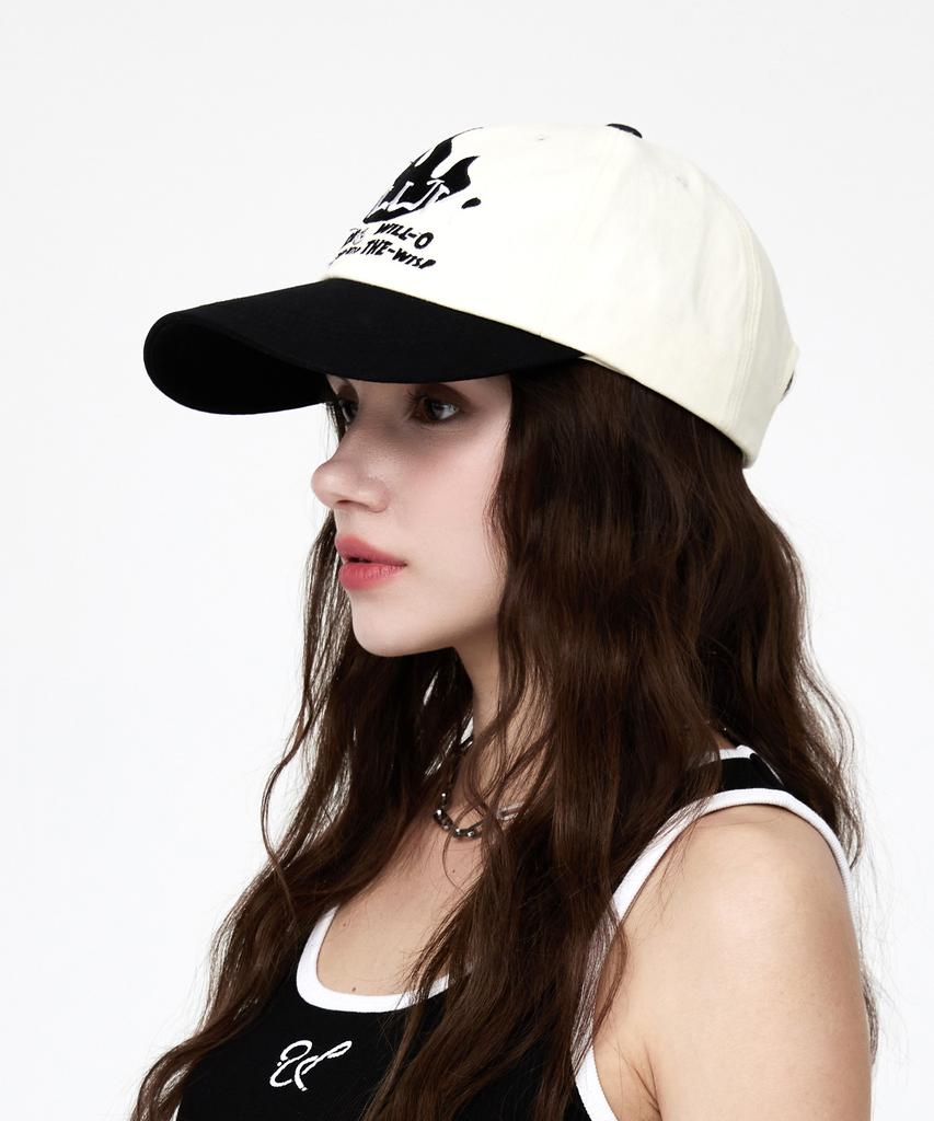ULUK Will O' The Wisp Embroidered Cotton Color Block Ball Cap_Black