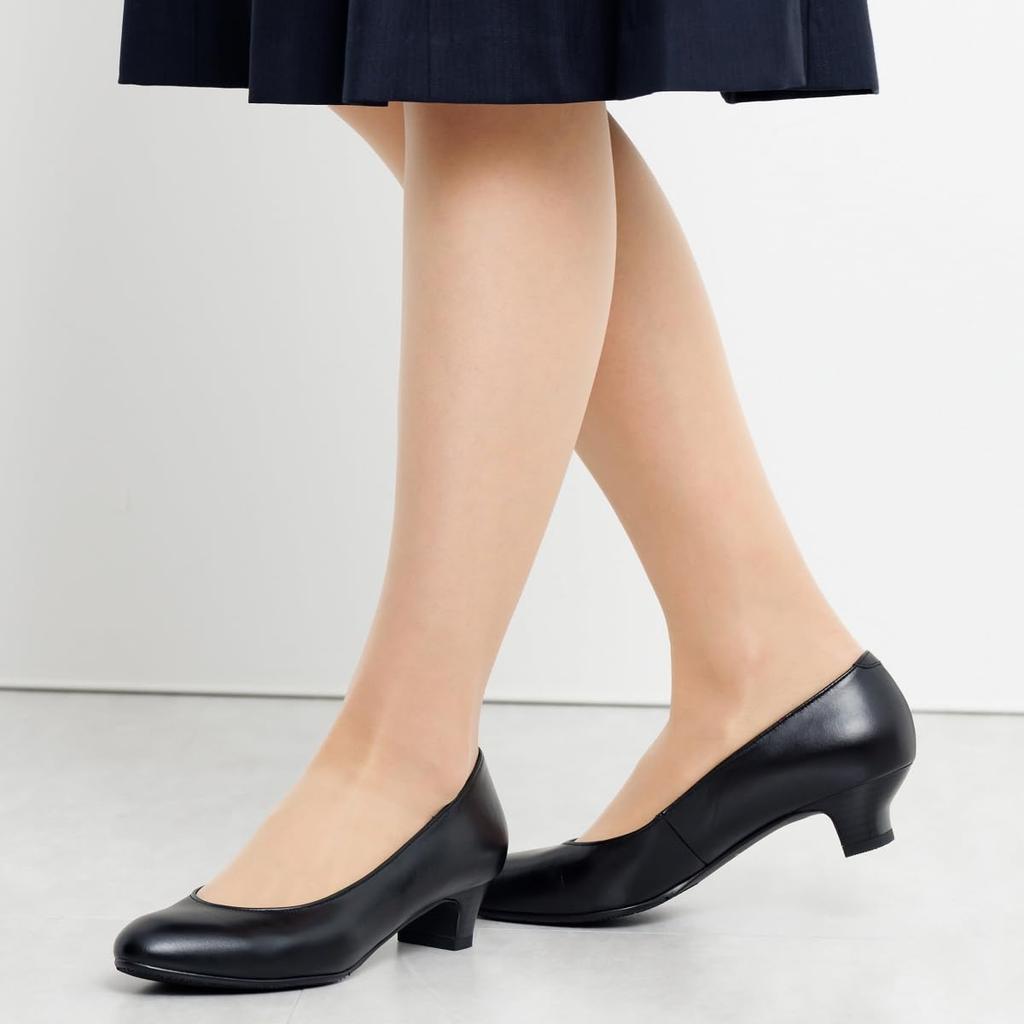 Himiko Heel Round Toe Black Black 235 3.5cm Pumps/600001