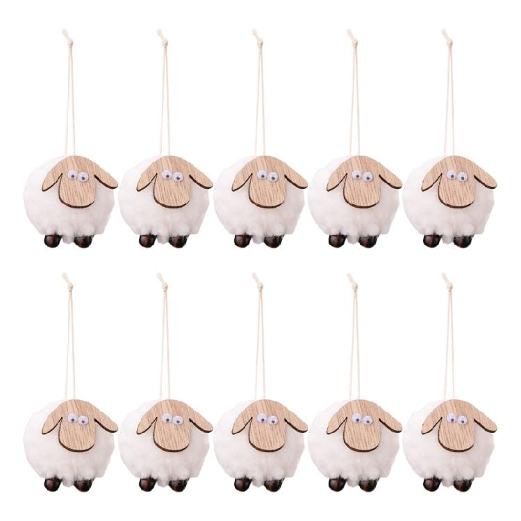 

Set of 10 Christmas Felt Sheep Hanging Set Lovely Felt Sheep Hanging Charm for Christmas Party Decoration Supplies білий
