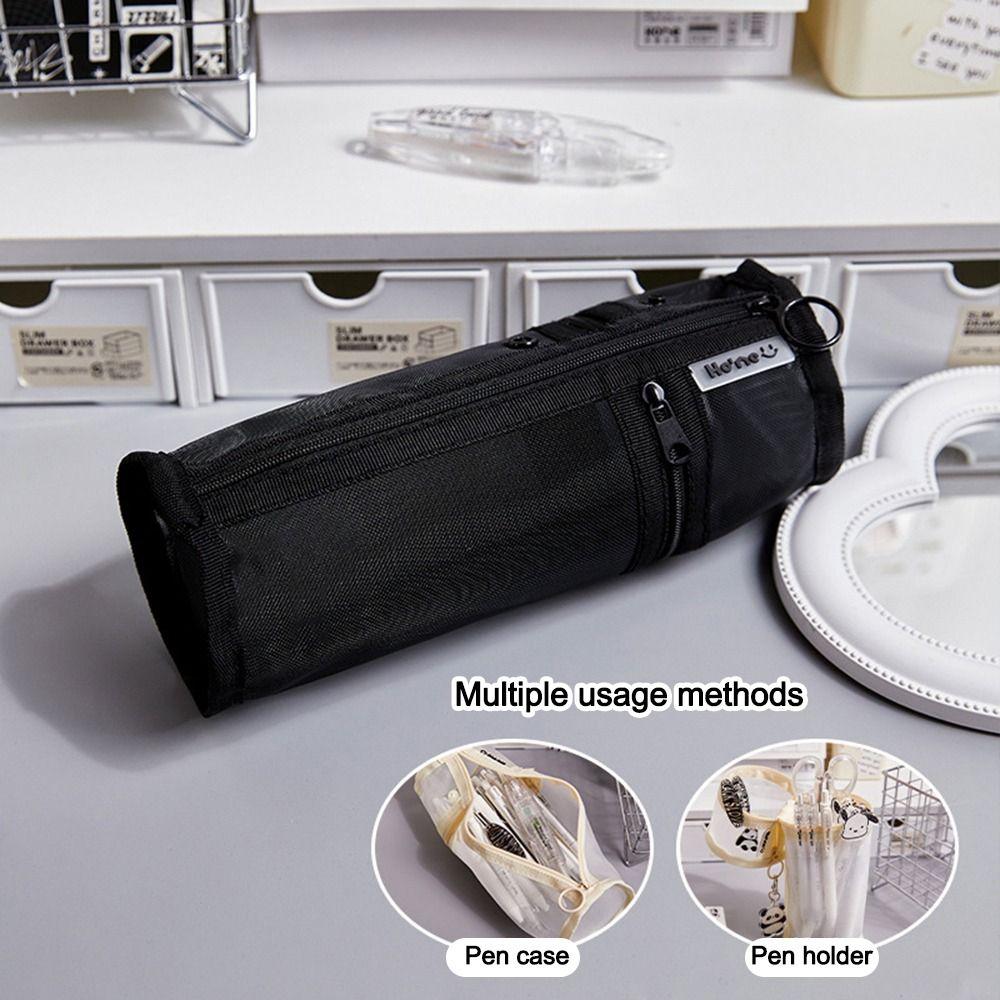 Large Capacity Stationery Bag Mesh Pencil Case Creative Pen Bag Gift