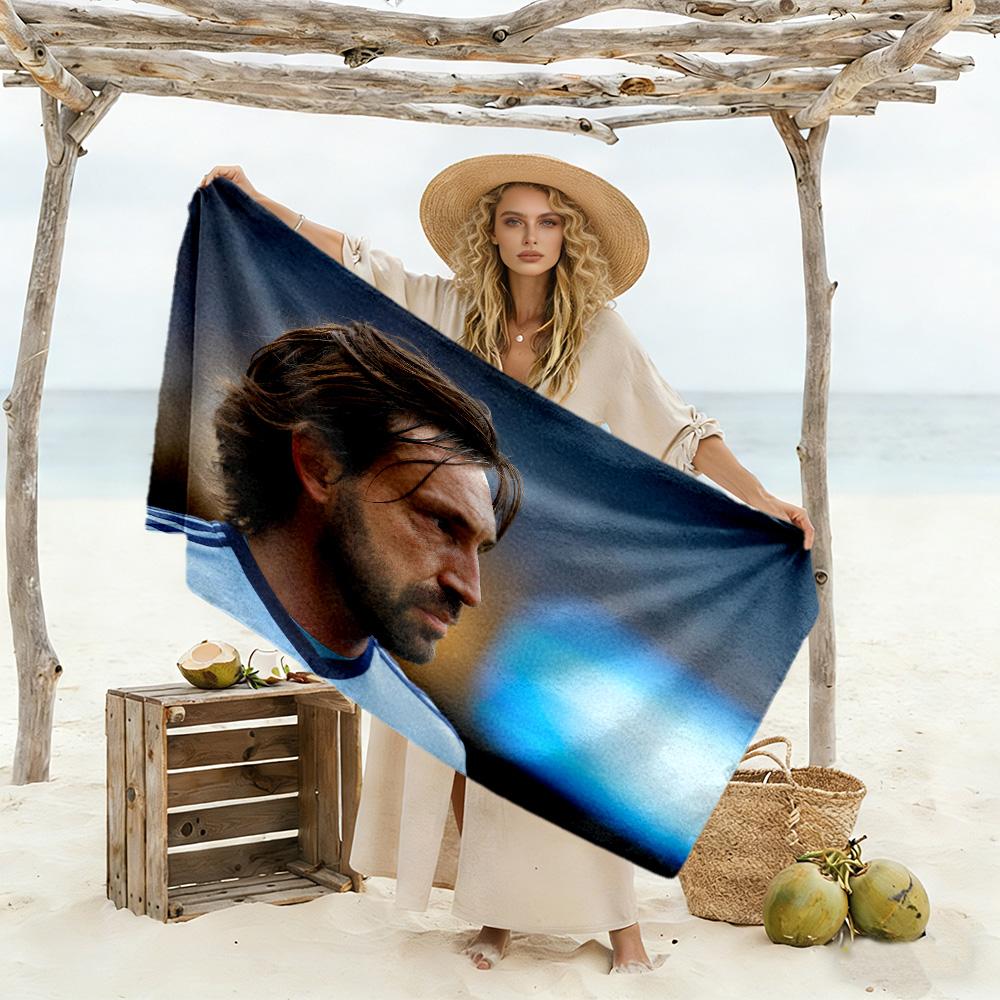 Player Blue Jersey Beach Towel Super Soft Microfiber Quickdry Fabric Comfortable Lightweight