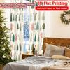 Set Of 2 Flat Printing Curtains Without Rod Christmas Tree Decor Holiday New Year Printed Prints Curtain Sheer Made Polyester