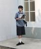 Awodeijeu Warp Washed Half Chambray Shirt [Blue]