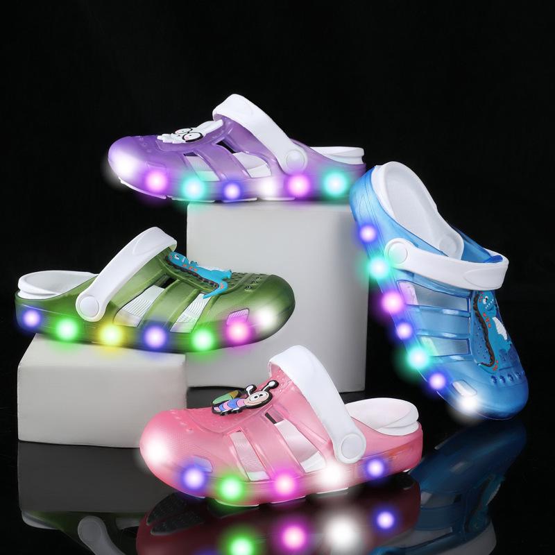 Children's LED Flashing Light-Up Summer Garden Sandals for Toddlers