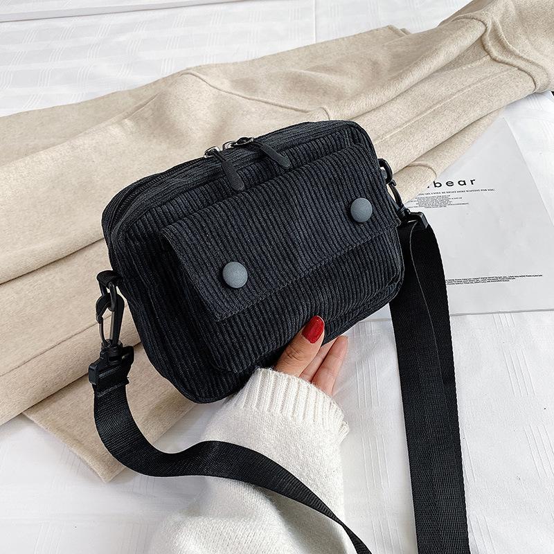 Teenager Girl Crossbody Bag Women's Small Corduroy Shoulder Bag Bolsa Cute Tote Student Street Korean Harajuku Messenger Bag