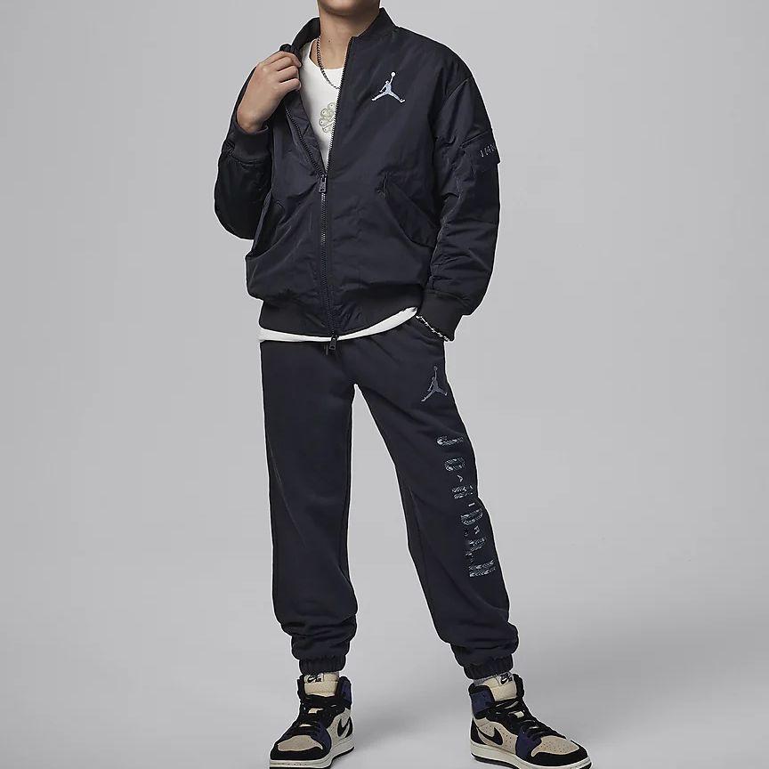 Jordan Chinese New Year Logo Embroidered Casual Jacket Kids Jackets Dark-Smoke-Gray HJ8053-070
