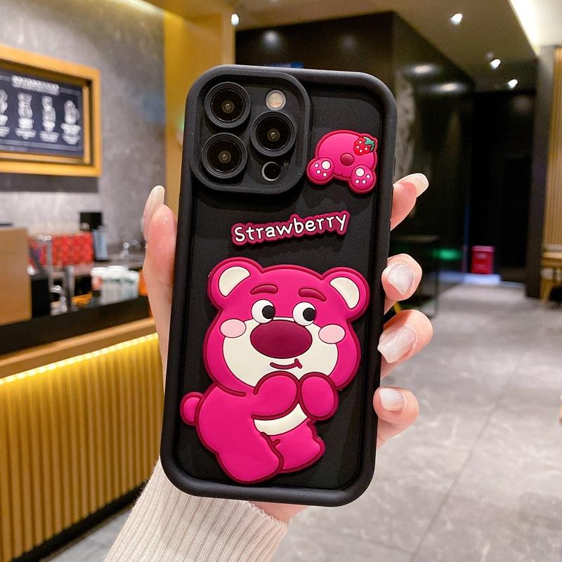 Applicable to Honor 200lite mobile phone case cute fun strawberry bear Huawei Nova13 three-dimensional cartoon