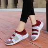 Light Women's Running Sports Shoes Breathable Mesh Knitted Walking Shoes Soft Flats Slip-on Casual Sneakers