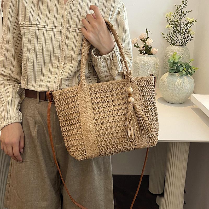 Summer Large Capacity Straw Weaving Tote Bag Women'S Shoulder Bags Crossbody Bag