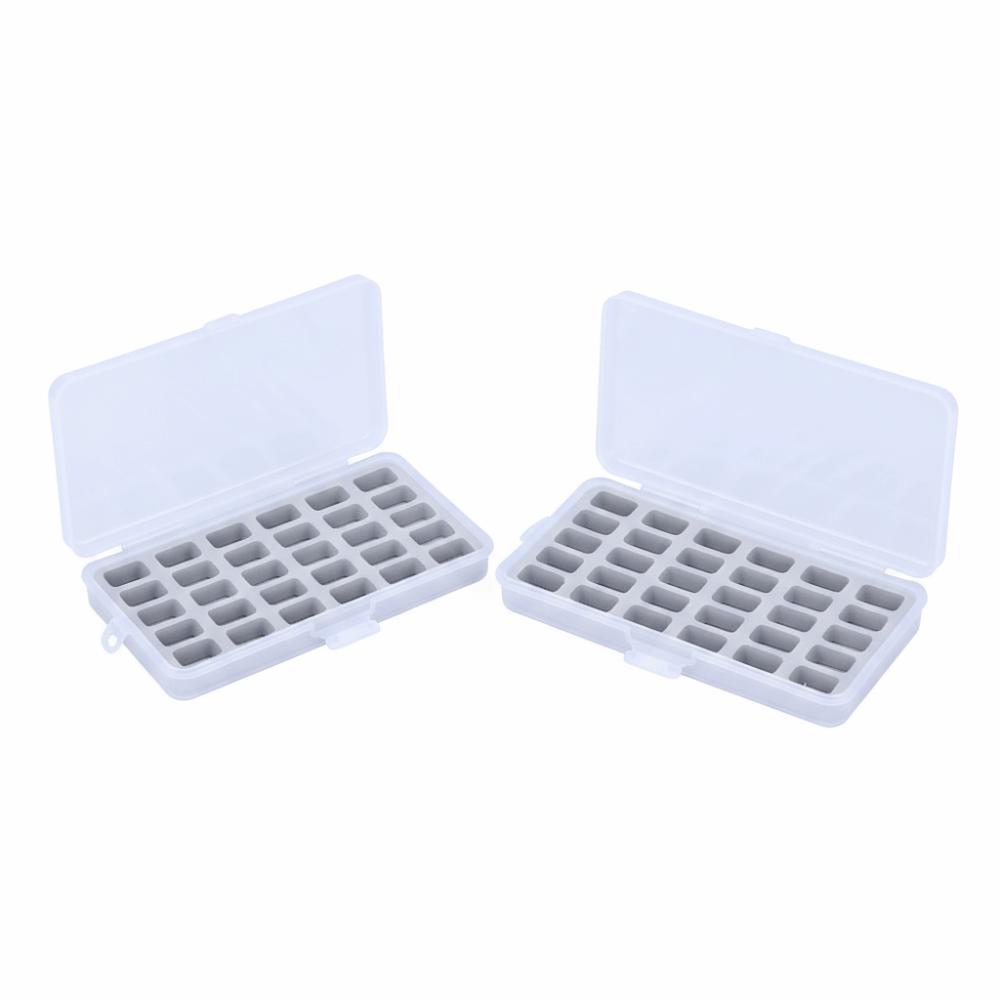 2pcs Empty Spools Bobbin Storage Case 30 Slots Bobbin Holder Box  Sewing Craft Storage