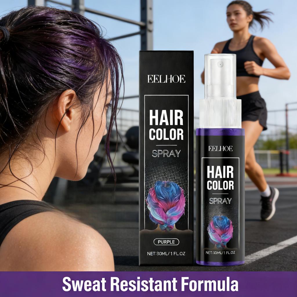 EELHOE Colored Hair Spray Temporary Colors Carnival Purple Blue Hair Dye Hair Styling Multi Color One-Time Use Hair Color Spray
