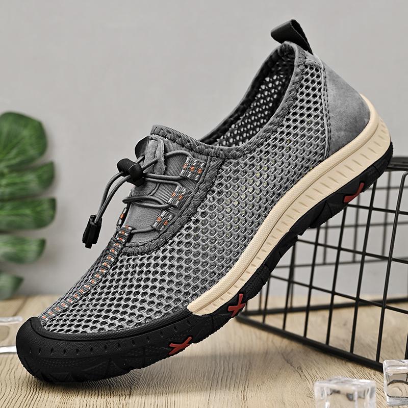 Spring Summer Men Lofer Shoes Breathable Formal Mesh Flats Light Soft Man Sneakers Outdoor Hollow Out Treking Footwear Sandals