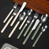 Fashion New Colorful Handle Cutlery 304 Stainless Steel Creativity Gift Flatware Knife Fork Spoon Drop Ship