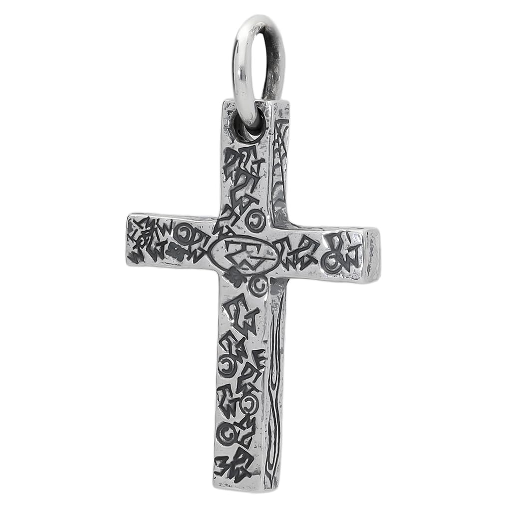 Gin No TRAVIS WALKER Travis Walker Target Cross Sterling with Official [Shinjuku Kura] Pendant, Silver, Chain, Charm, Authentic, Men's