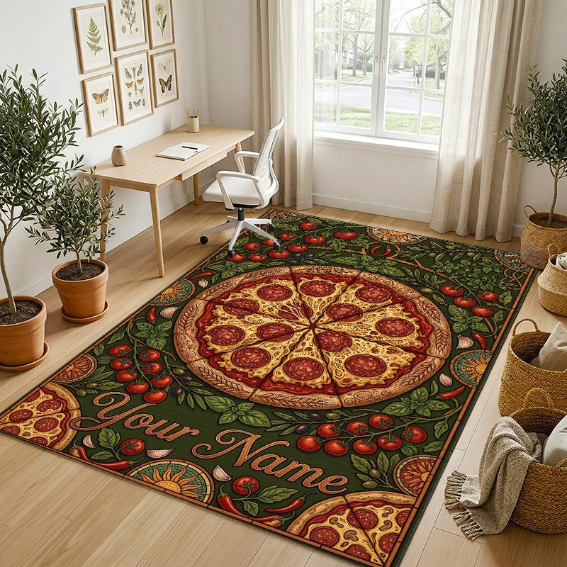 Peacock Floral Theme Soft Crystal Velvet Rug Custom Name & Text Print Non Slip Floor Rug for Bedroom Living Room