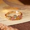 Adjustable Women's Ring with Natural Gemstone Tourmaline and S925 Silver, Stackable and Versatile Design