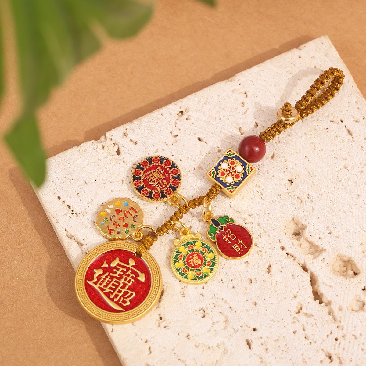 

Капающий масло денежный ретро этнический брелок-подвеска в фиолетовом цвете