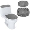 2Pcs/Set Solid Color Toilet Seat Cover Thickened Soft Touch Toilet Lid Cover Dustproof Universal Tank Lid Cover Home Bathroom