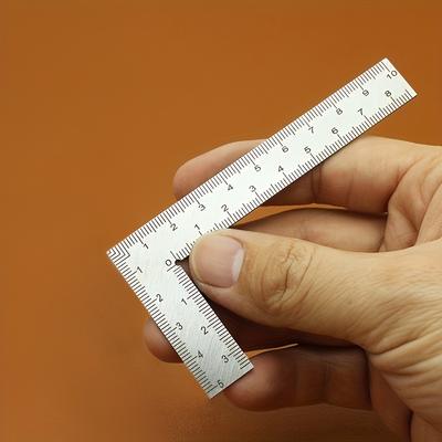 Mini Right Angle Ruler Stainless Steel L-Shaped Double-Sided High Precision Multi-Functional Thickened Angle Measuring Tape for Faux Leather Design
