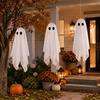 Outdoor Hanging Ghosts 3Pcs Halloween Ghost Decorations Spooky Flying with Party Favors Lanyard for Haunted House Outdoor Porch Yard Decor Props