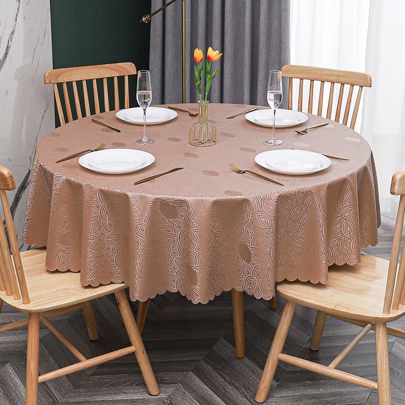 European Waterproof Tablecloth Fabric Oil-Proof And Anti-Scalding Leave-In Tablecloth Hotel Household Round Round Table Dining Table Cloth Tablecloth