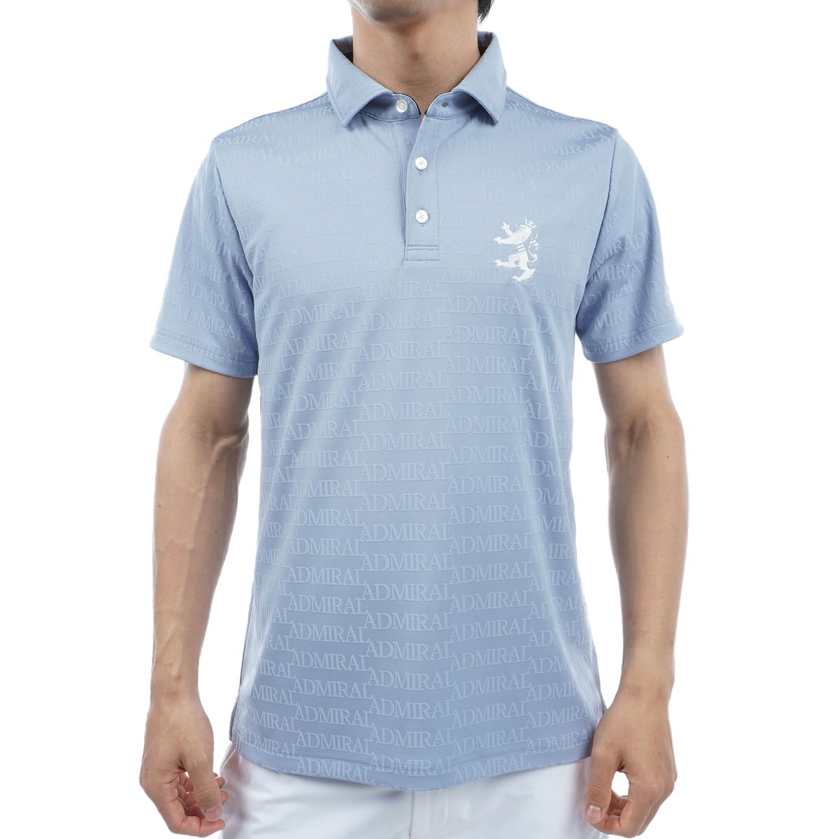 

Admiral Golf Мужская рубашка жаккардовой вязки с классическим логотипом, сине-серая