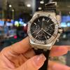 New Oak Swiss Quartz Offshore Watch Women's New Personality Fashion Rubber Large Dial Electronic Waterproof Watch