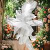 Handmade Pearlescent Floral Organza Wedding Stage Backdrop Fabric