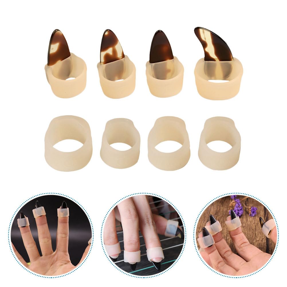 Alasum Guzheng Nail Protector Silicone Nail Protection Cover for Easy to and Washable Set, Practice, Remove, Breathable, Anti-Deformation,