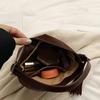 Ielgy Retro Fashion Hand-Carry Bucket Bag Autumn Winter Frosted Casual Shoulder Bag Niche High-End Female Bag