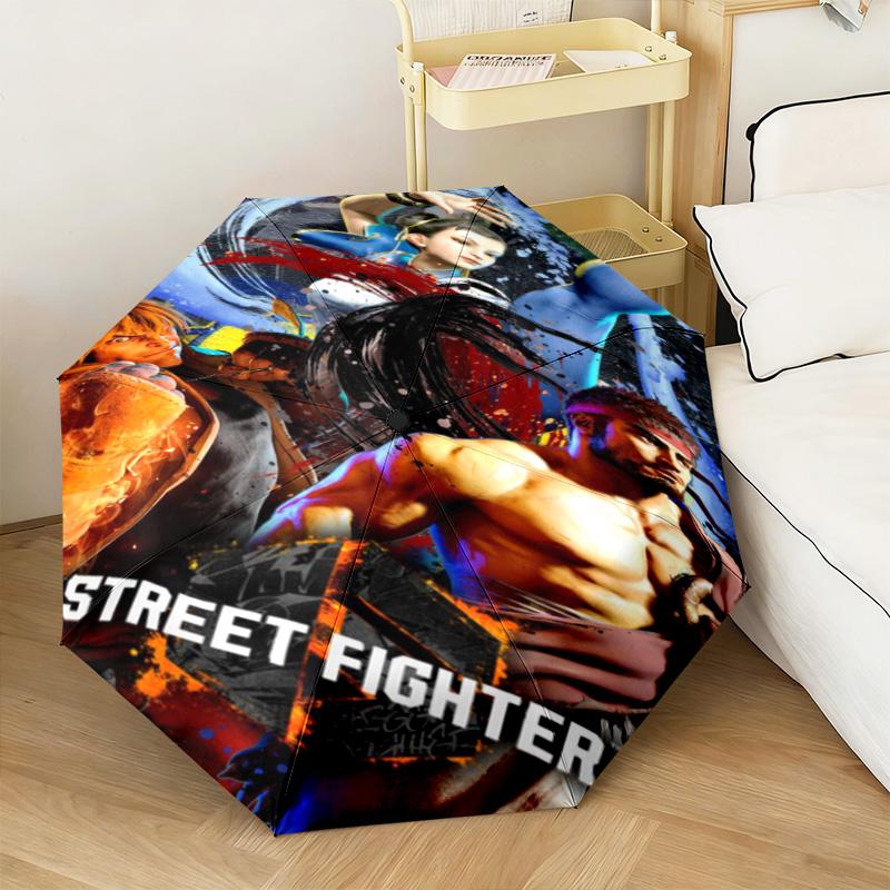 Street Fighter Ii Characters Automatic Umbrella - Suitable Travel Portable Umbrella Outdoor sun shading umbrella Suitable For All Seasons