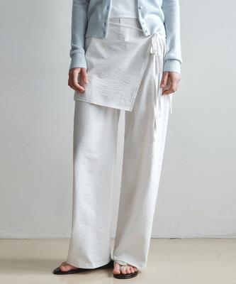 Wednesday Oasis For Woman Striped Wrap Skirt Pants_Ivory(W26Pt08)