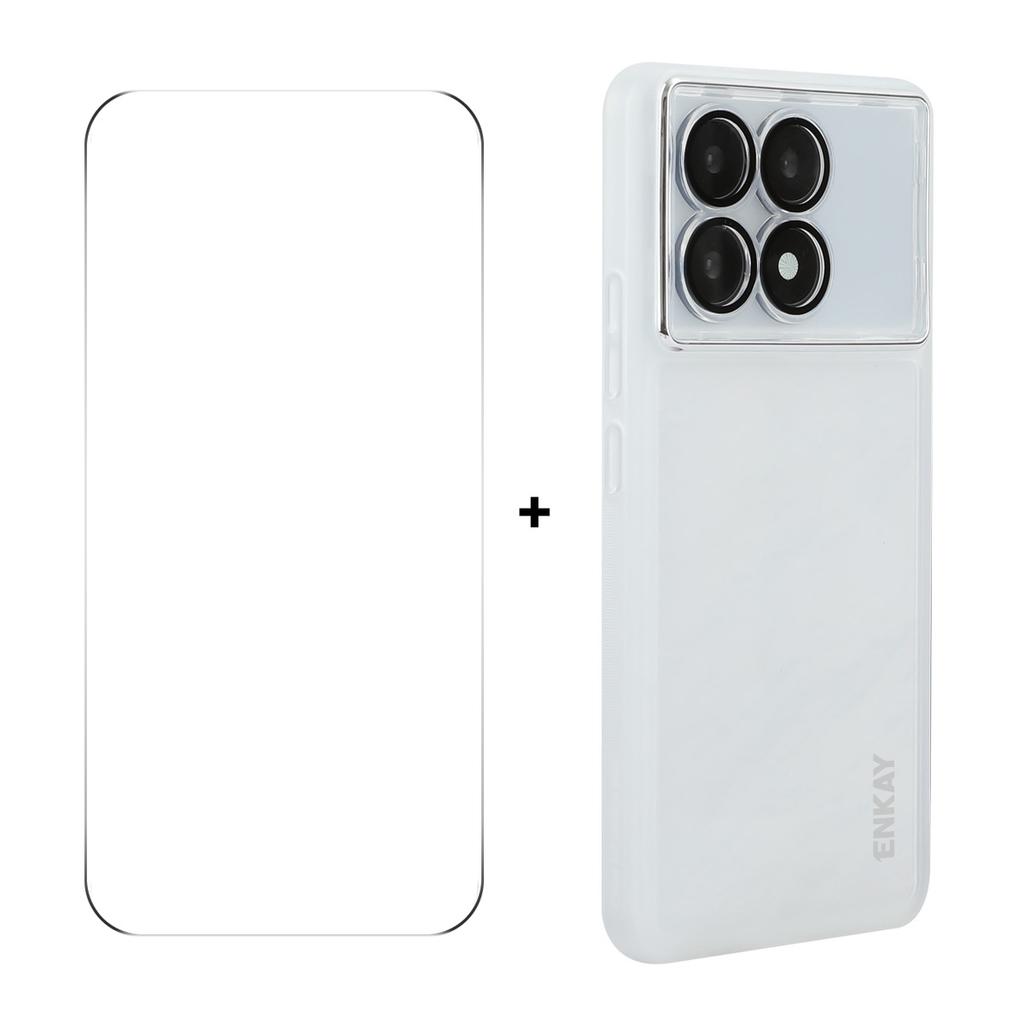 For Xiaomi Redmi K70 Ultra Case Matte TPU Phone Cover with Lens Film+9H Glass Protector