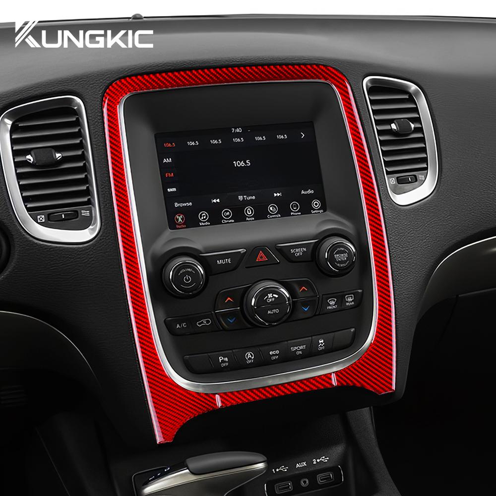 Carbon Fiber Style Interior Moulding for Dodge Durango 2014-2020 Central Control Panel Navigation Trim