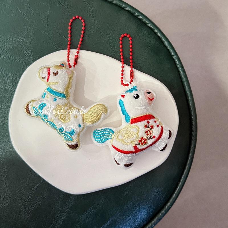 Year Of The Horse  Year Festive Doll Ornament Chinese Style Pony Zodiac Ornament Schoolbag Pendant Keychain