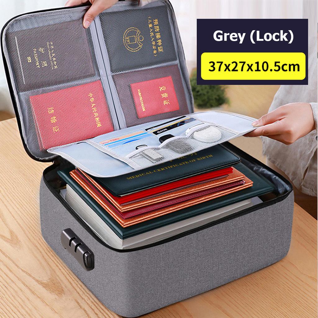 Aktenmappe mit großer Kapazität Dokumentenaufbewahrungstasche Mehrschichtig Passwort-Aktentasche Organizer-Tasche Zubehör Zubehör