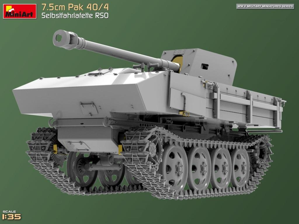 Miniart Gun RSO Plastic Model MA35483 1/35 7.5cm Pak40/4 Self-Propelled (Military Vehicle)
