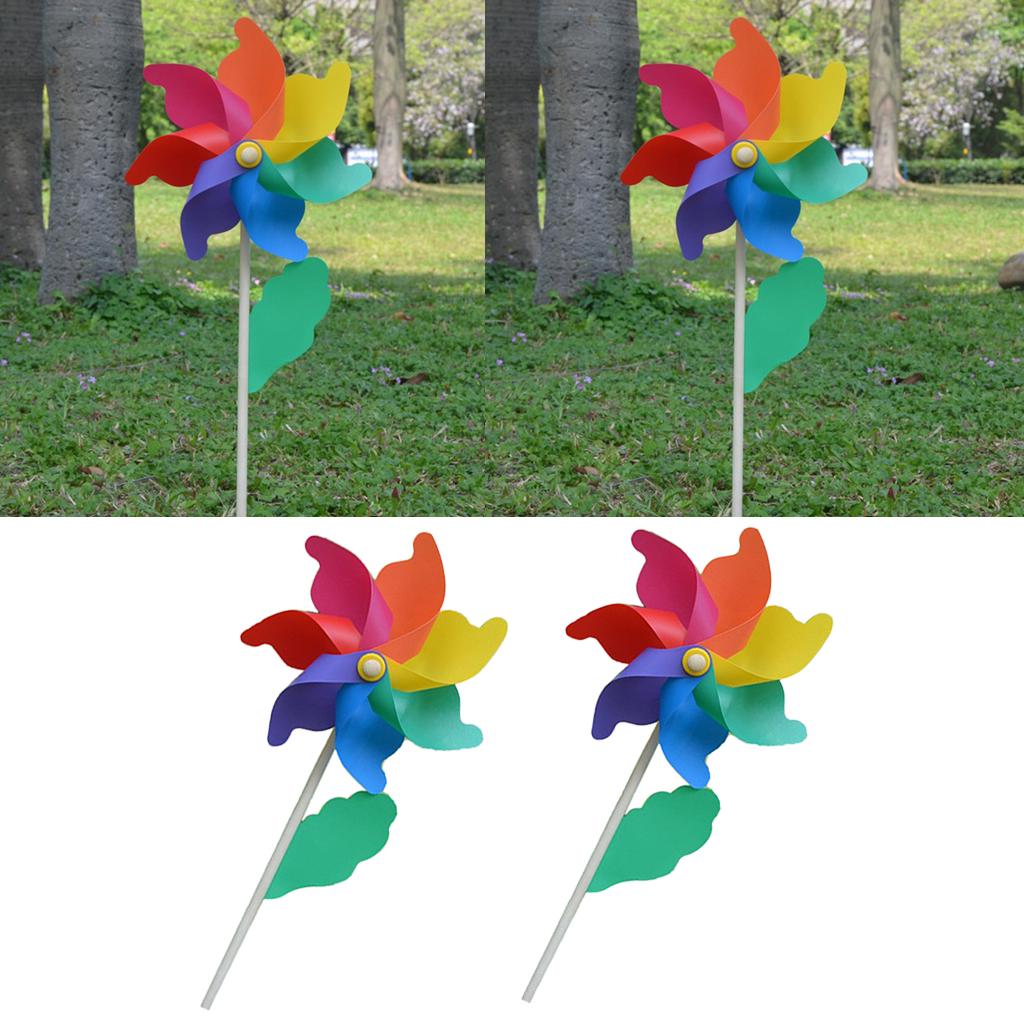 Buy 2 Pieces Lawn Pinwheels, Party Pinwheels Windmill Rainbow 56cm at affordable prices — free
