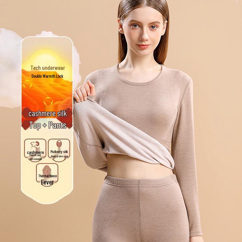 

Комплект мужского и женского утолщенного термобелья из кашемира и шелка: Бархатный осенний костюм с базовой рубашкой и брюками для пар. L