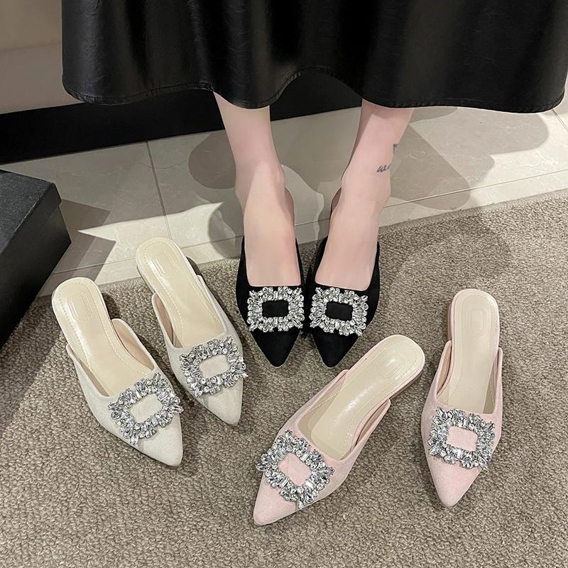 New Women's Shoes New Women's High Heels Fashion Wedding Pump Women Rhinestone Pointed Toe Sandals Ladies