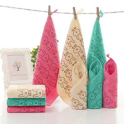 Havlu Kare/Dikdörtgen Karikatür Tavşan Baskı Mikrofiber Yumuşak Banyo Besleme Lif Yenidoğan Bebek için