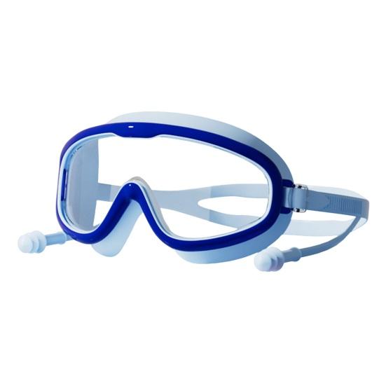 

Детские очки для плавания с зажимом для носа Водонепроницаемые Без протекания Защита от УФ лучей Линзы прозрачные Мальчики Девочки Силиконовые очки Подводное плавание Сноркелинг небесно-голубой