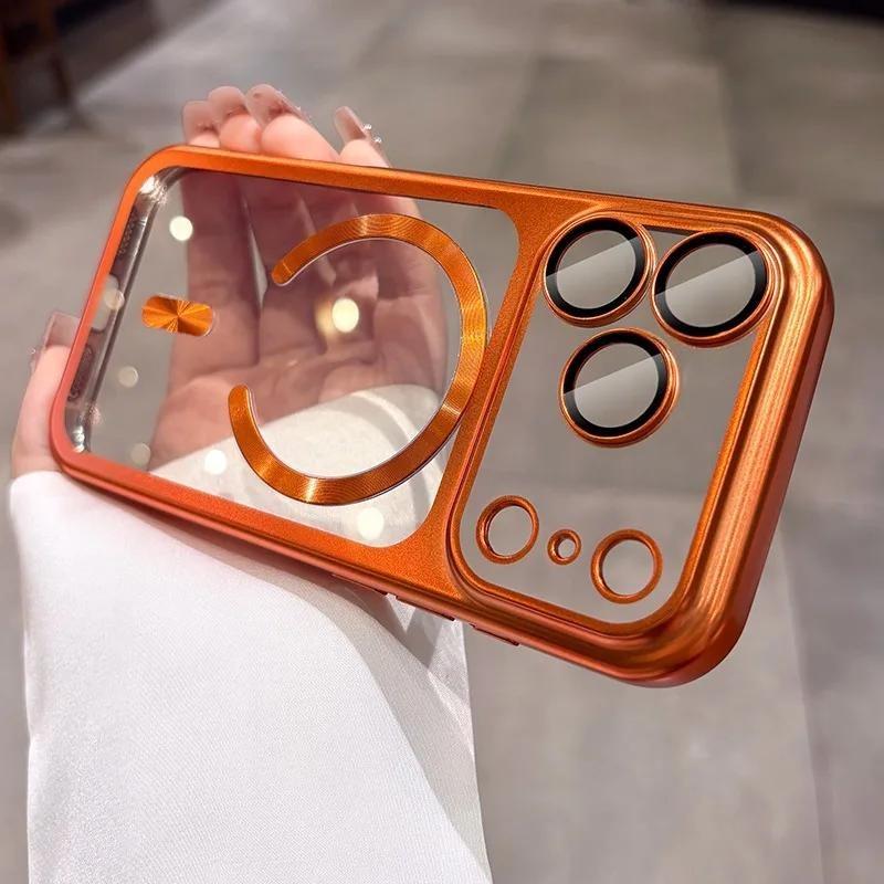

Magnetic Clear Plating Phone Case For For Iphone 17 Pro Max 17Pro 17 For Wireless Charge Case Camera Protection Cover iPhone17 Pro