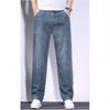 Men's Summer Soft Thin Breathable Jeans Vintage Plus Size Business Casual Straight Pants
