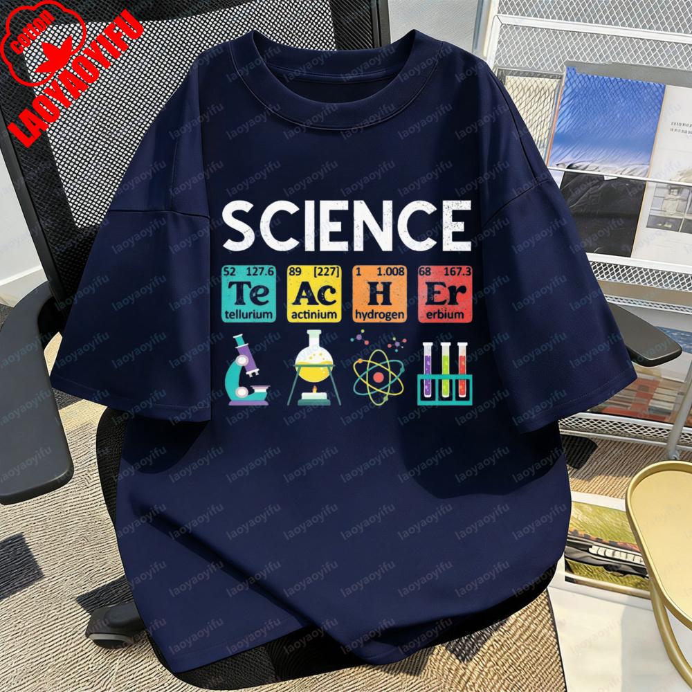 Science EleUnisexts Tee Lab Tools Print TShirt Chemistry Casual Style Student Summer Fashion Trendy Cotton Tops Women Clothes
