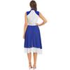 Womens Color Block Dance Dress Sleeveless Mock Neck Design Split Asymmetrical Hem Performance Wear