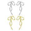 Fashionable Bow Shaped Ear Pendant Elegant Bowknot Earrings Simple Line Charm Dangle Eardrops Metal Jewelry for Women