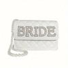 Faux Pearl Bride Clutch Bag Bridal Shower Wedding Engagement Honeymoon Trip Bachelorette Hen Party Decoration Wifey Mrs Gift Present, Christmas