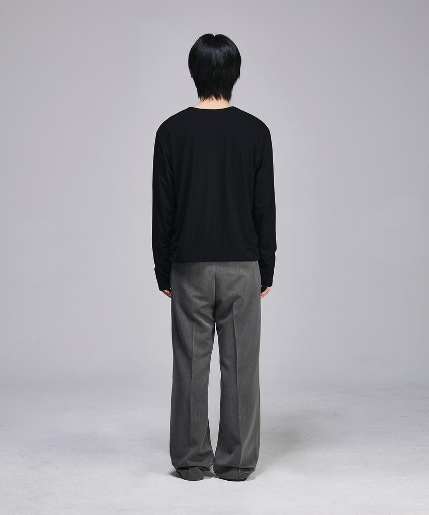 SIGNATURE [Summer Fabric Added] Semi-Bootcut Slacks [Gray]