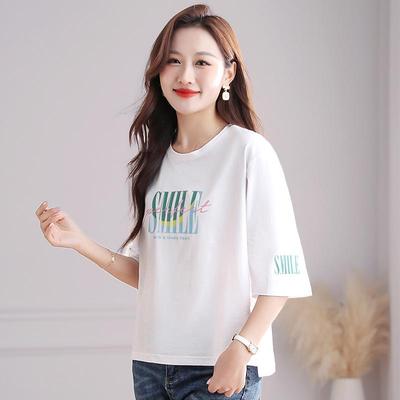 Women's Loose-Fit Pure Cotton Short-Sleeve T-Shirt 2025 - Thin, Large Size Summer Top for Middle-Aged Moms